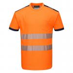 Portwest PW3 Hi Vis Cotton Comfort T-Shirt SS L OrangeNavy POW30938