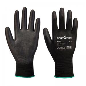 Portwest PU Palm Glove 2XS Blk Pack of 12 POW31209