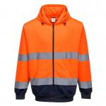 Portwest Hi Vis Contrast Zipped Hoodie L OrangeNavy POW31971