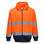 Portwest Hi Vis Contrast Zipped Hoodie L OrangeNavy POW31971