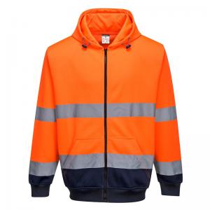 Portwest Hi Vis Contrast Zipped Hoodie L OrangeNavy POW31971