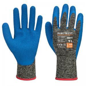 Portwest Aramid Hr Cut Latex Glove 2XL BlkBl Pack Of 12 POW32156