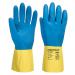 Portwest Double Dipped Latex Gauntlet S YellowBl (Pack of 12) POW32436
