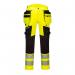 Portwest DX4 Hi Vis Detachable Holster Pocket Trousers 28 YellowBlk POW33683