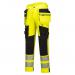 Portwest DX4 Hi Vis Detachable Holster Pocket Trousers 28 YellowBlk POW33683