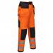 Portwest PW3 Hi Vis Stretch Holster Pocket Trousers 28 OrangeBlk POW33987