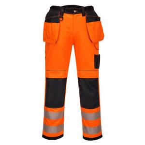 Portwest PW3 Hi Vis Stretch Holster Pocket Trousers 42 OrangeBlk