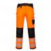 Portwest PW3 Hi Vis Lightweight Stretch Work Trousers 28 OrangeBlk POW34590