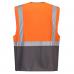 Portwest Warsaw Hi Vis Contrast Executive Vest S OrangeGry (Pack of 10) POW34649