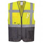 Portwest Warsaw Hi Vis Contrast Executive Vest M YellowGry (Pack of 10) POW34654