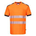 Portwest PW3 Hi Vis Cotton Comfort T-Shirt SS L OrangeGry POW34659