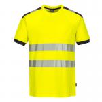 Portwest PW3 Hi Vis Cotton Comfort T-Shirt SS L YellowGry POW34665