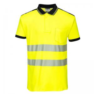 Portwest PW3 Hi Vis Cotton Comfort Polo Shirt SS 5XL YellowBlk
