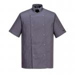 Portwest Cumbria Chefs Jacket SS L Slate Gry POW34855