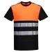 Portwest PW3 Hi Vis Cotton Comfort Class 1 T-Shirt SS 4XL BlkOrange POW35127