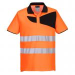 Portwest PW2 Hi Vis Cotton Comfort Polo Shirt SS 4XL OrangeBlk POW35606