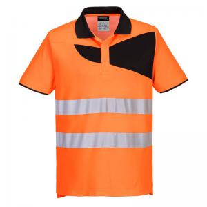 Portwest PW2 Hi Vis Cotton Comfort Polo Shirt SS 4XL OrangeBlk