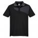 Portwest PW2 Cotton Comfort Polo Shirt SS L BlkZoom Gry POW35746