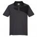 Portwest PW2 Cotton Comfort Polo Shirt SS L Zoom GryBlk POW35764