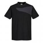 Portwest PW2 Cotton Comfort T-Shirt SS L BlkZoom Gry POW35770