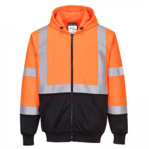 Portwest Hi Vis Contrast Zipped Hoodie 5XL OrangeBlk POW35859