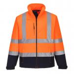 Portwest Hi Vis Contrast Softshell 3L L OrangeNavy POW35875