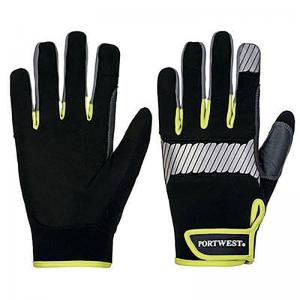 Portwest Pw3 General Utility Glove 1 Pair BlackYellow 2XL Pack of 12