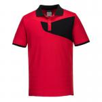 Portwest PW2 Cotton Comfort Polo Shirt SS L RedBlk POW36309