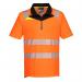 Portwest DX4 Hi Vis Zip Polo Shirt SS L OrangeBlk POW36488