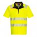 Portwest DX4 Hi Vis Zip Polo Shirt SS L YellowBlk POW36494