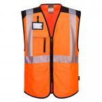 Portwest PW3 Hi Vis Executive Vest 4XL OrangeBlk (Pack of 10) POW38178