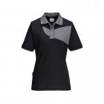 Portwest Pw2 Womens Polo Shirt Short Sleeve BlackZoom Grey Medium PW219BZRM POW38725