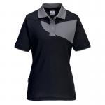 Portwest Pw2 Womens Polo Shirt Short Sleeve BlackZoom Grey Small PW219BZRS POW38726