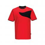 Portwest PW2 Cotton Comfort T-Shirt SS S RedBlk POW38856