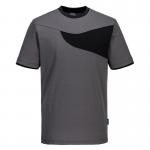 Portwest PW2 Cotton Comfort T-Shirt SS L Zoom GryBlk POW38866