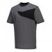 Portwest PW2 Cotton Comfort T-Shirt SS L Zoom GryBlk POW38866