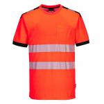 Portwest PW3 Hi Vis Cotton Comfort T-Shirt SS 4XL RedBlk POW38984