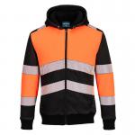 Portwest PW3 Zipped Class 1 Winter Hoodie 4XL OrangeBlk POW39172