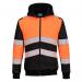 Portwest PW3 Zipped Class 1 Winter Hoodie 4XL OrangeBlk POW39172