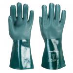 Portwest Double Dipped PVC Gauntlet 35cm L Green (Pack of 12) POW41941