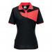 Portwest Pw2 Womens Polo Shirt Short Sleeve BlackRed Small PW219BDRS POW43310