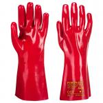 Portwest Grip 12 PVC Gauntlet 35cm XL Red (Pack of 12) POW60385