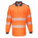 Portwest PW3 Hi Vis Cotton Comfort Polo Shirt LS S OrangeNavy POW79253