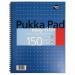 This photo features a pack of three Pukka Pukka Pads wirebound notepads, each with ruled A4 pages and a metallic cover. The notepad has 150 pages and is designed for easy writing. The white pages are perfect for jotting down notes or ideas.