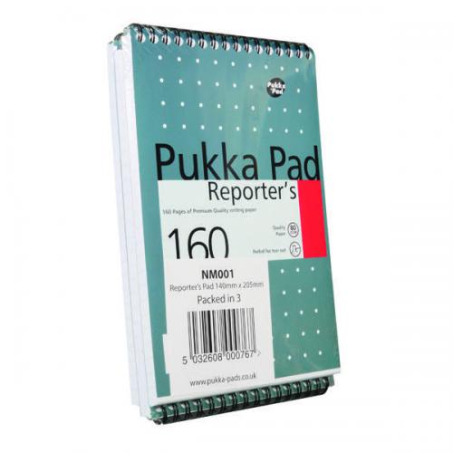 Cheap Stationery Supply of Pukka Pad Wirebound Metallic Reporters Shorthand Notepad 160 Pages 205x140mm (Pack of 3) NM001 PP00121 Office Statationery