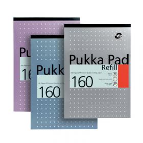 Pukka Pad Ruled Metallic Four-Hole Refill Pad Top Bound 160 Pages A4 (6 Pack) 80/1 PP00161