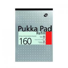 Pukka Pad Ruled Metallic Four-Hole Refill Pad Top Bound 160 Pages A4 (Pack of 6) 80/1 PP00161
