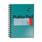 Pukka Pad Ruled Wirebound Mettalic Jotta Notepad 200 Pages A6 (Pack of 3) JM036 PP00223