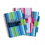 Pukka Pad Stripes Polypropylene Project Book 250 Pages A5 Blue/Pink (3 Pack) PROBA5 PP00262