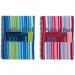 The image shows three Pukka Pukka Pads in blue and pink stripes. The A4-sized notebooks have 200 pages each and are wirebound with a durable polypropylene cover. Perfect for writing, note-taking, or doodling.